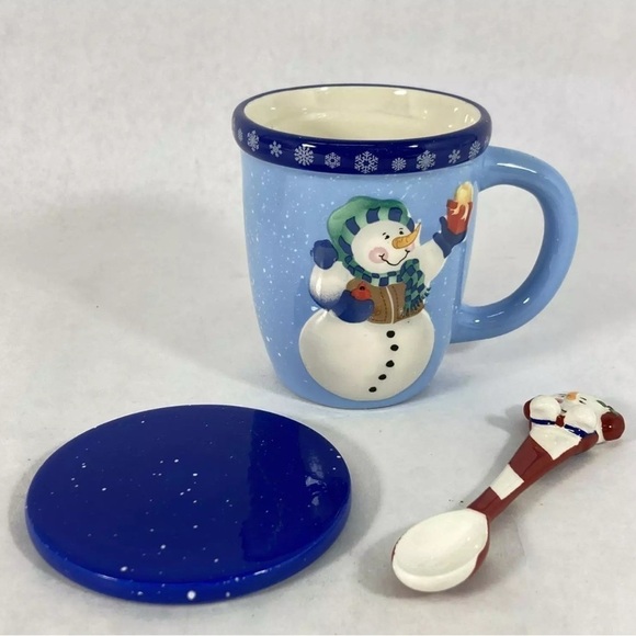 Snowman Mug and Spoon Set - Blue - Picture 2 of 6